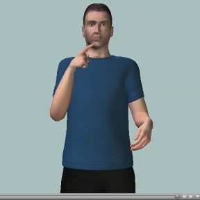 This picture shows an avatar called Guido - expression is blank and body movements are rigid.