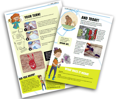 Art Pi Jr Prehistoric art pg 3 and 4 array